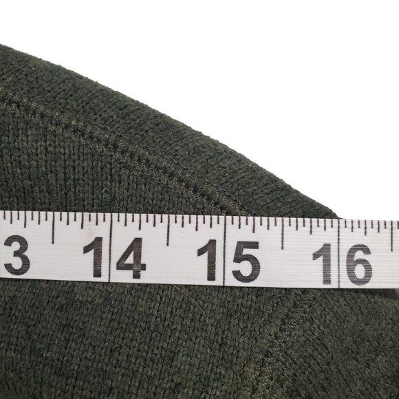 J. CREW Pullover Sweater Men's S Knit Fleece Lined 1/4 Zip Green Shirt - Picture 9 of 11
